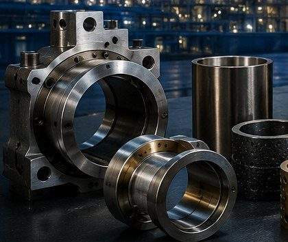 FlowMach bearing housing block with precision bushings